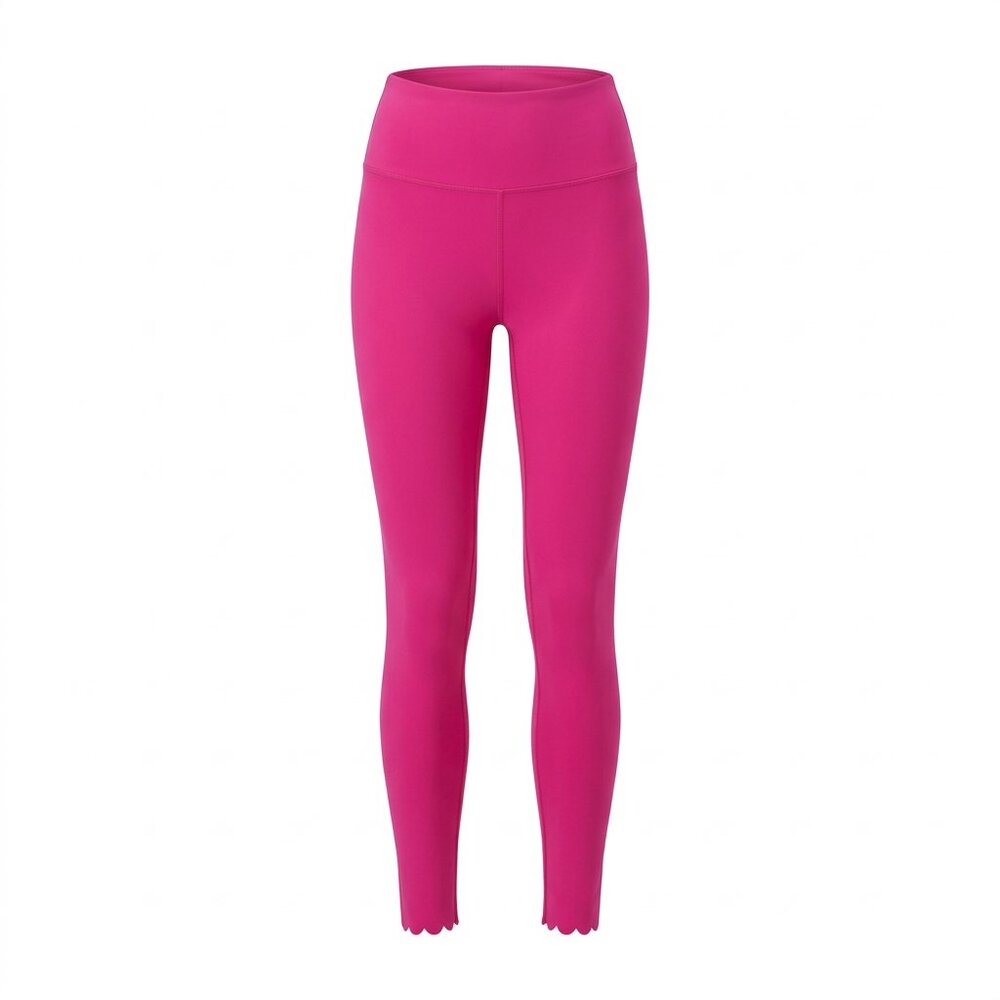 AQUA High Rise 7/8 Scalloped Hem Leggings Athletic